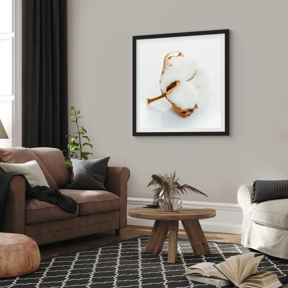 Poster in einem schwarzem Rahmen - Von Natur aus weich - 50x50 cm
