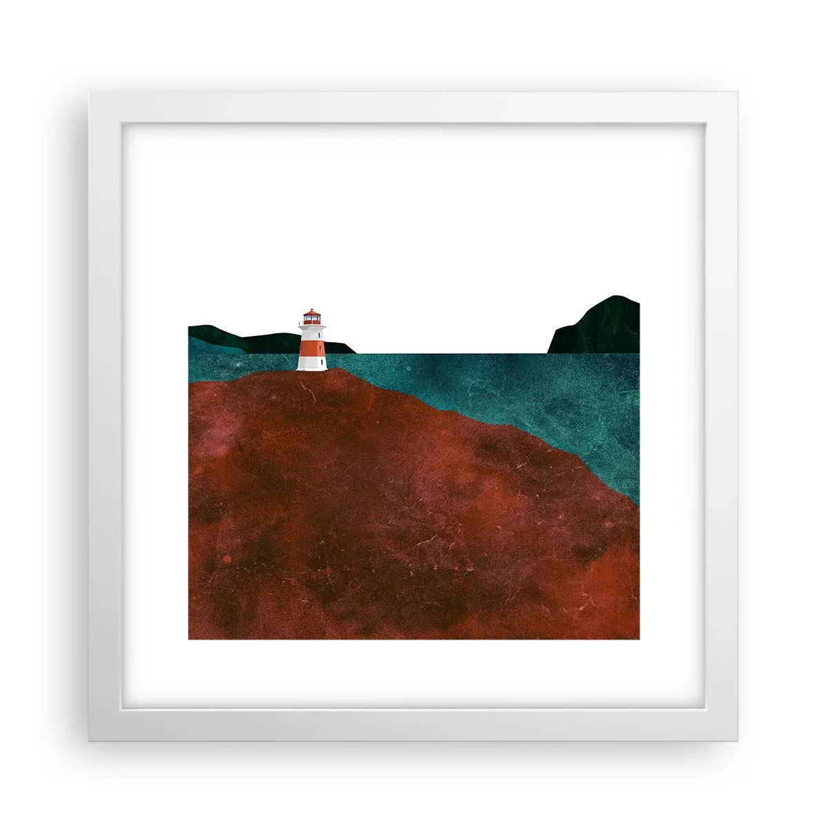 Poster in einem weißen Rahmen - Aufs Meer starren - 30x30 cm
