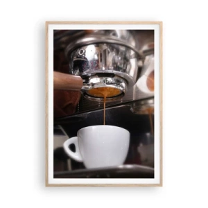 Poster in einem Rahmen aus heller Eiche - Gute Zeit des Tages - 70x100 cm