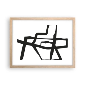 Poster in einem Rahmen aus heller Eiche - Schwarz-Weiß-Design - 40x30 cm