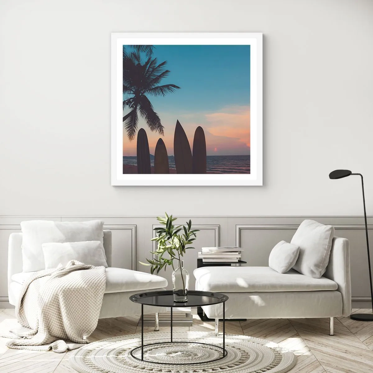 Poster in einem weißen Rahmen - Morgen wird es auch lustig - 60x60 cm