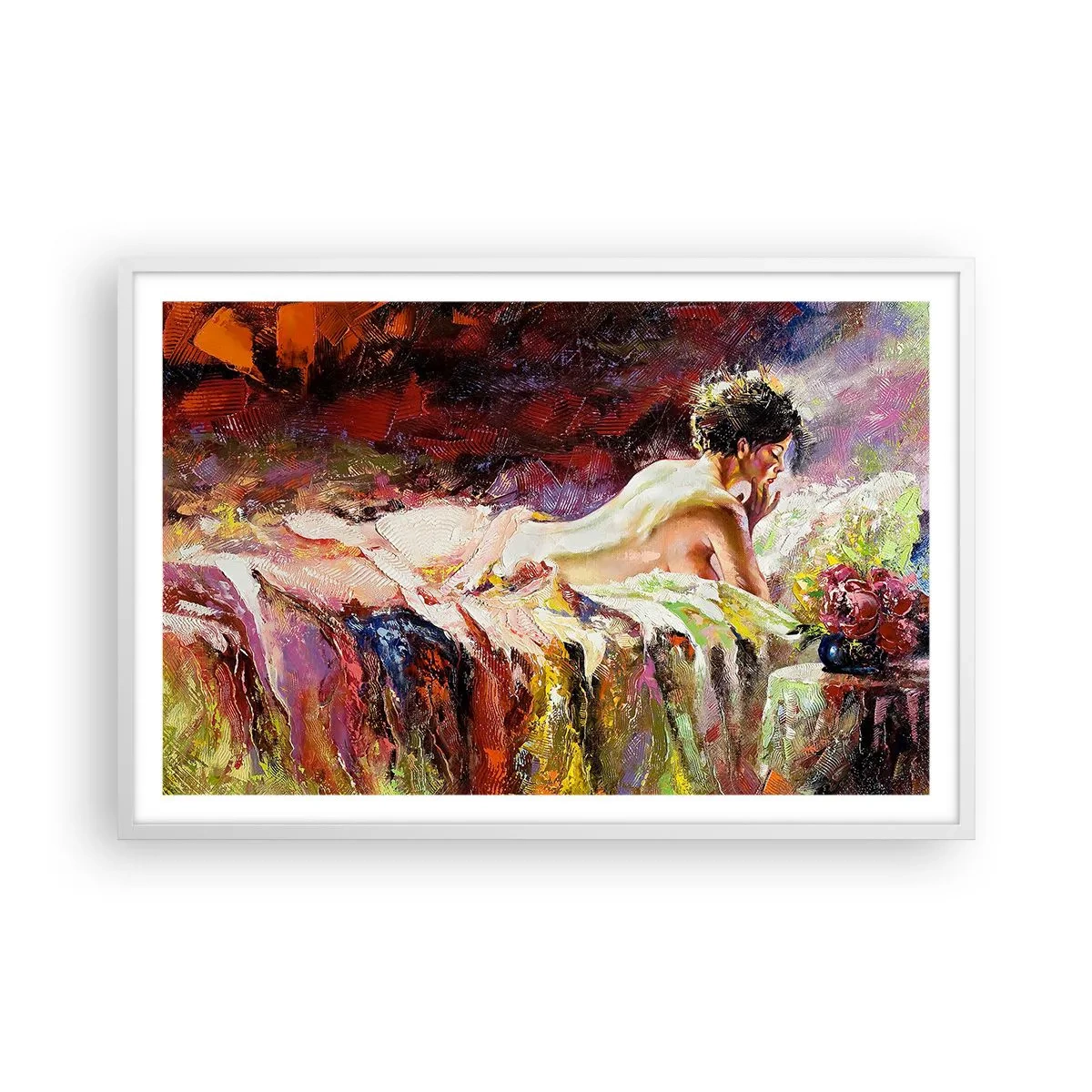 Poster in einem weißen Rahmen - Venus in Gedanken - 91x61 cm