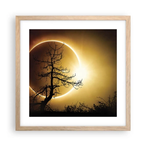 Poster in einem Rahmen aus heller Eiche - Totale Finsternis - 40x40 cm