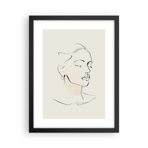 Poster in einem schwarzem Rahmen - Eine bestimmte Linie - 30x40 cm