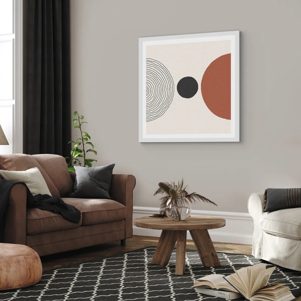 Poster in einem weißen Rahmen - Das Zentrum der Aufmerksamkeit - 60x60 cm