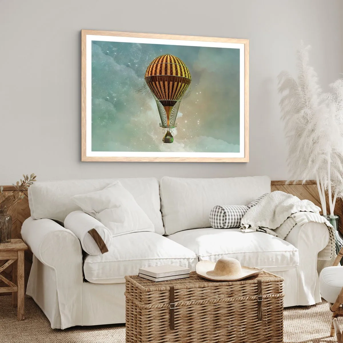 Poster in einem Rahmen aus heller Eiche - Pionierflüge - 40x30 cm