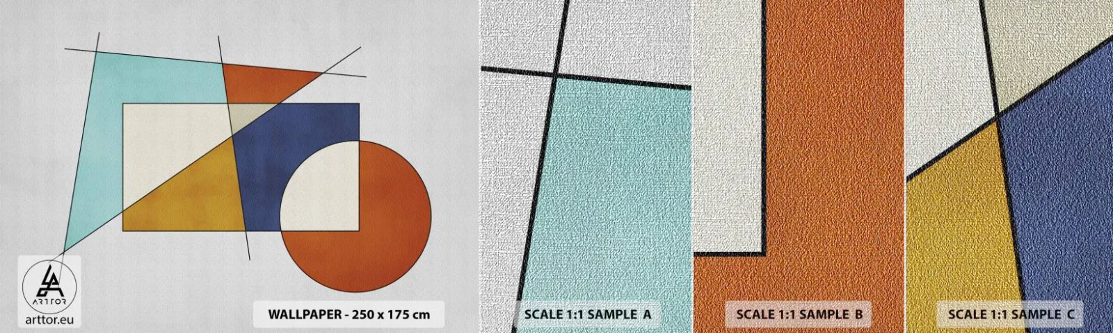 Fototapeten Muster Premium Canvas - Abstraktion: modernistisches Spiel - Geometrisch, Modern, Minimalismus - 100x30 cm