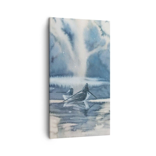 Bild auf Leinwand - Leinwandbild - Angler in ihrem Paradies - 45x80 cm