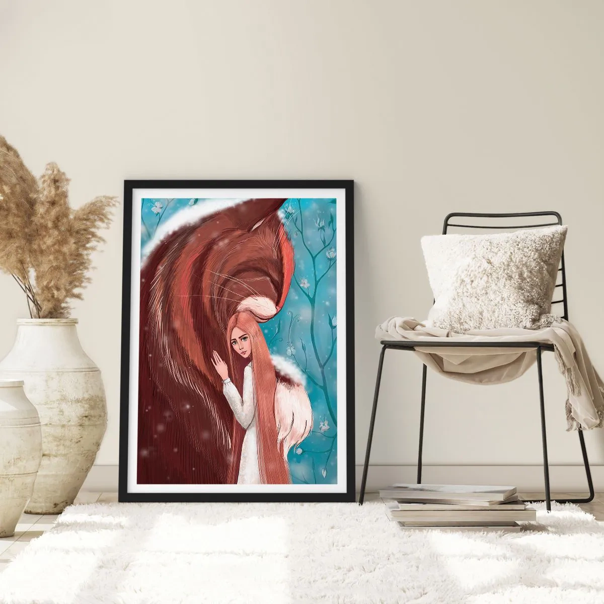 Poster in einem schwarzem Rahmen - Willkommen im Märchen - 61x91 cm