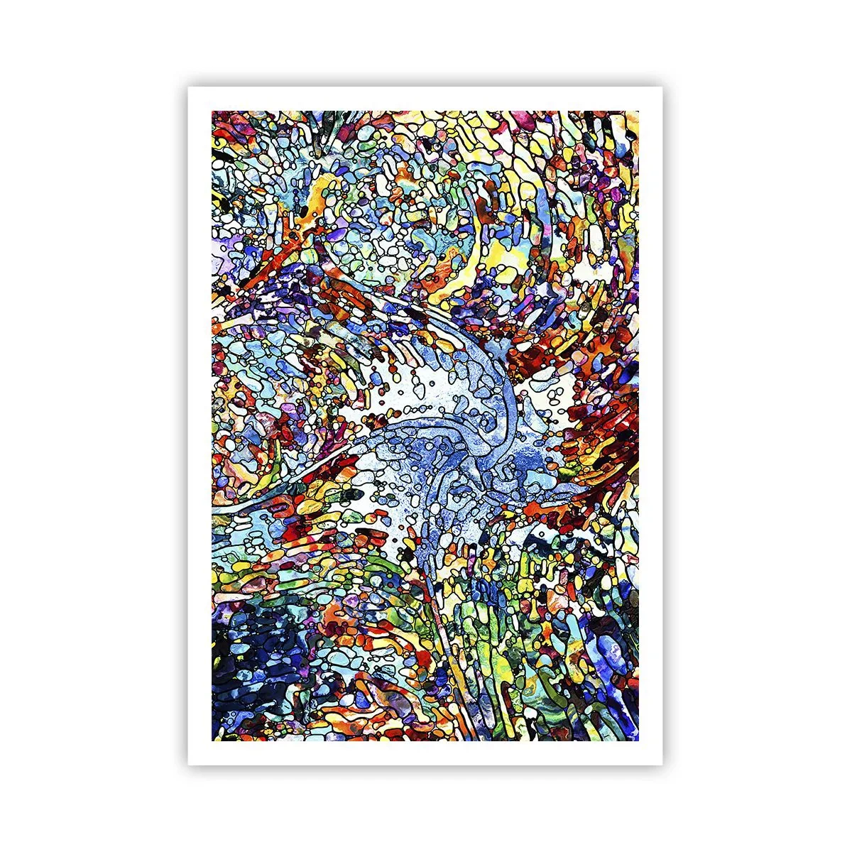 Poster - Glasmalerei Wassertropfen - 70x100 cm