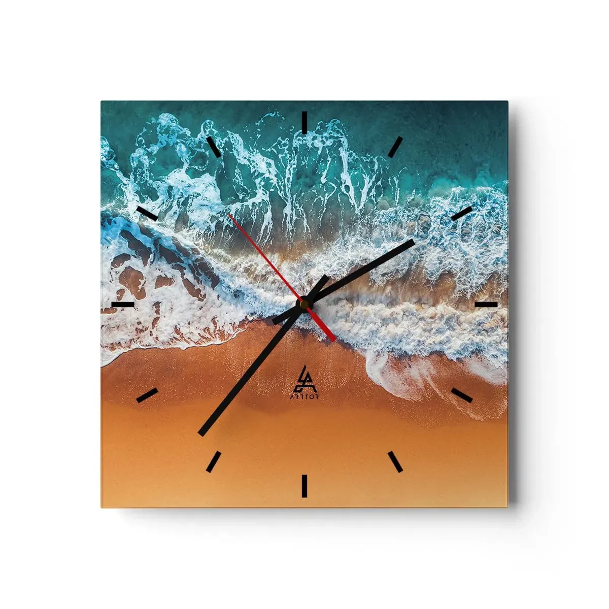 Wanduhr - Glasuhr - Immer Hand in Hand - 40x40 cm