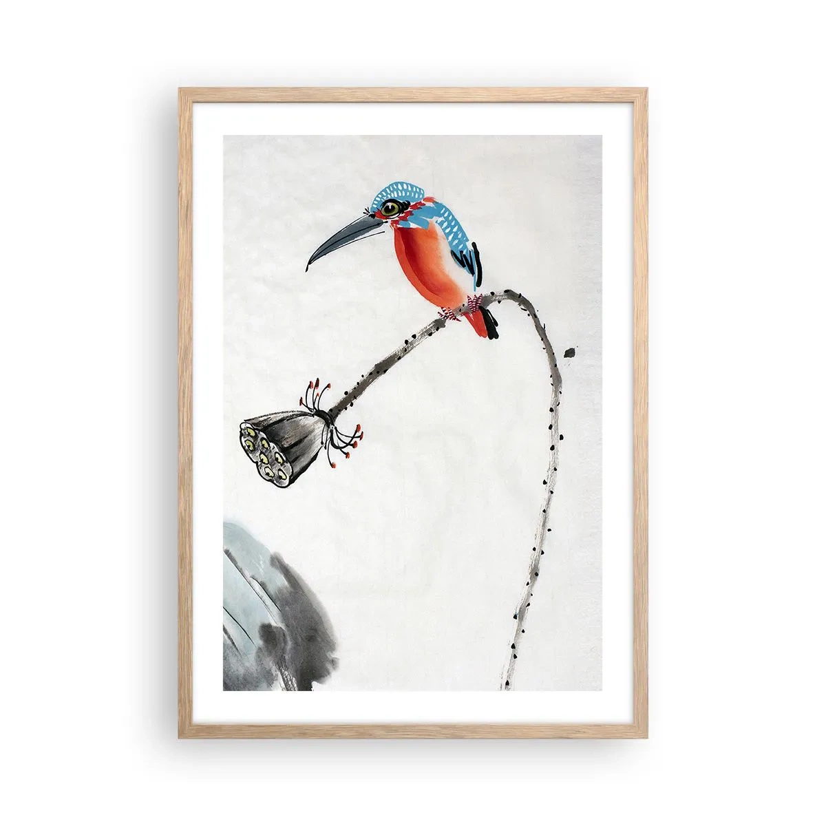 Poster in einem Rahmen aus heller Eiche - Das Leben der Wiese - 50x70 cm