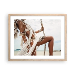 Poster in einem Rahmen aus heller Eiche - Eine Priesterin der Sonne - 50x40 cm