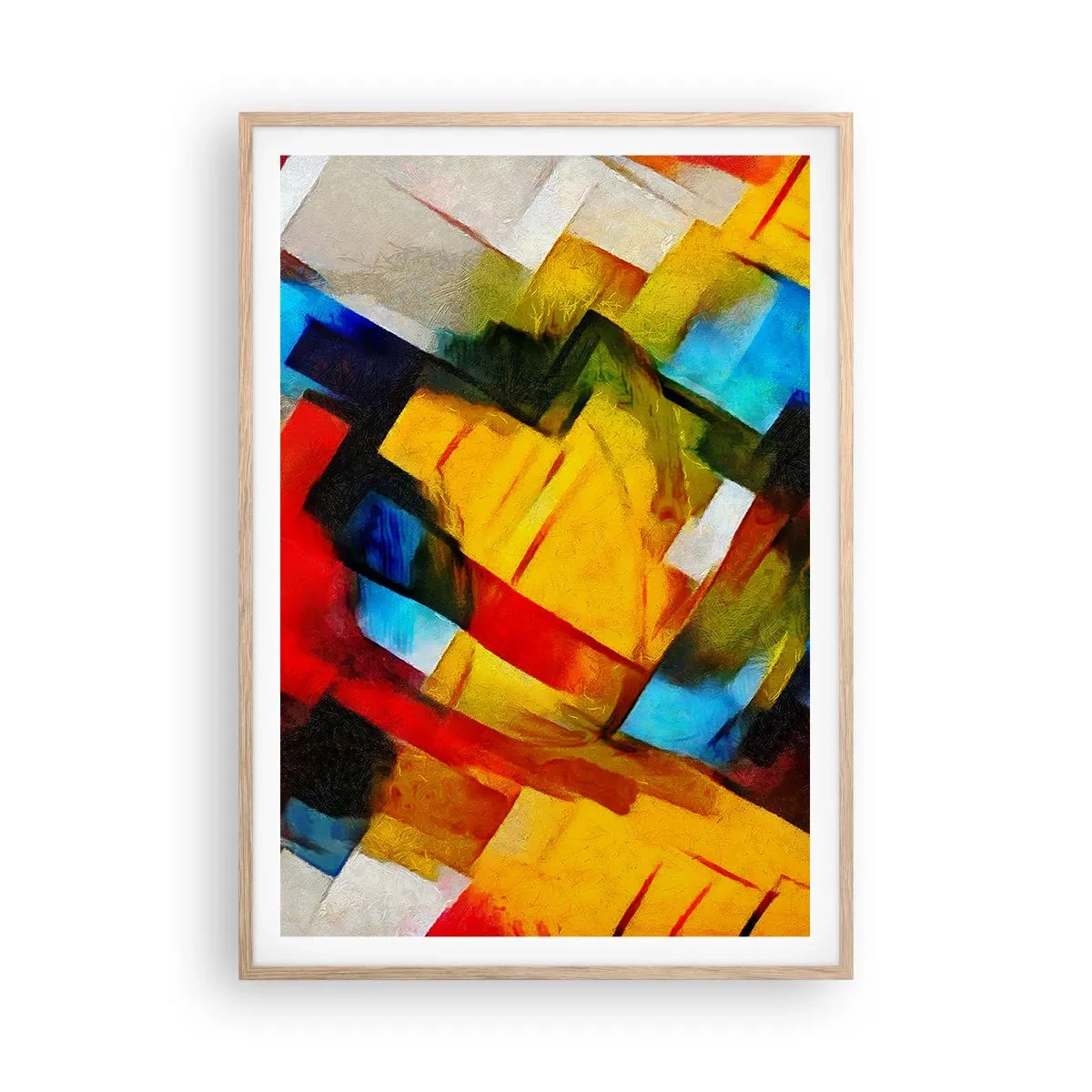 Poster in einem Rahmen aus heller Eiche - Ein bunter Interleaver - 70x100 cm