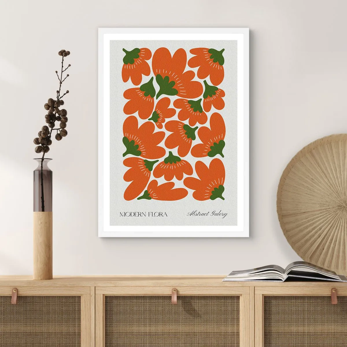 Poster in einem weißen Rahmen - Aus dem Leben der Blumen - 50x70 cm