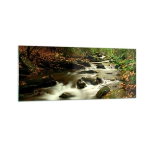 Glasbild - Bild auf glas - Wie flüssiges Silber - 100x40 cm