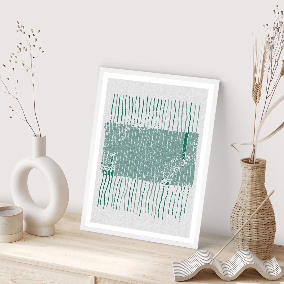 Poster in einem weißen Rahmen - Marine Abstraktion - 70x100 cm