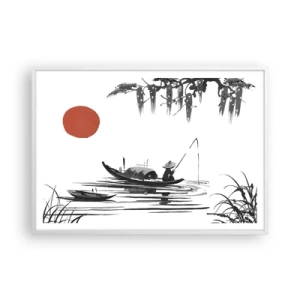 Poster in einem weißen Rahmen - Asiatischer Nachmittag - 100x70 cm