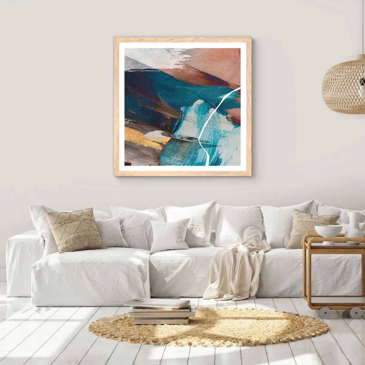 Poster in einem Rahmen aus heller Eiche - Großzügig und mit Energie - 40x40 cm
