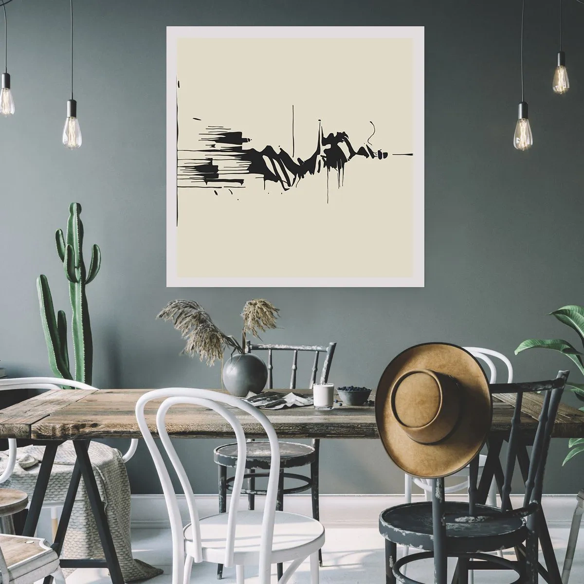 Poster - Hastige Abstraktion - 30x30 cm