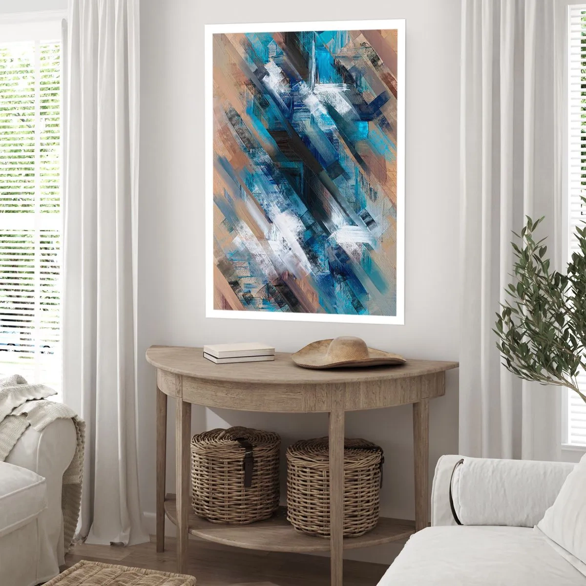 Poster - Auf einer blauen Diagonale - 40x50 cm