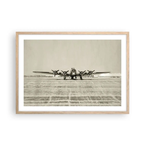 Poster in einem Rahmen aus heller Eiche - Wie immer bereit - 70x50 cm