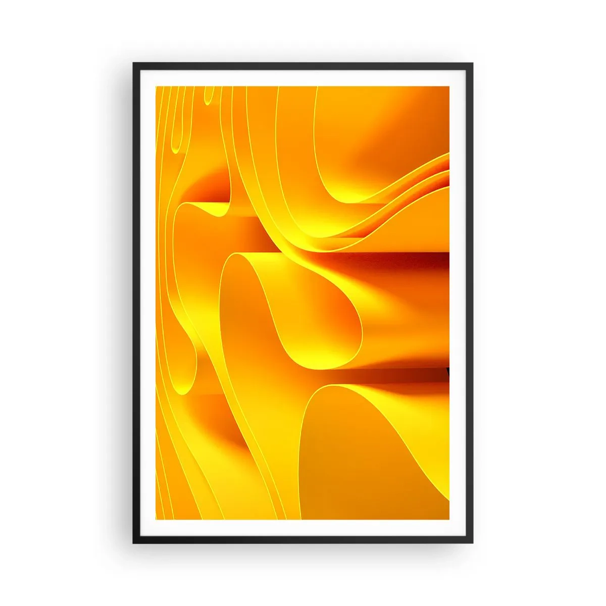 Poster in einem schwarzem Rahmen - Wie Sonnenwellen - 70x100 cm