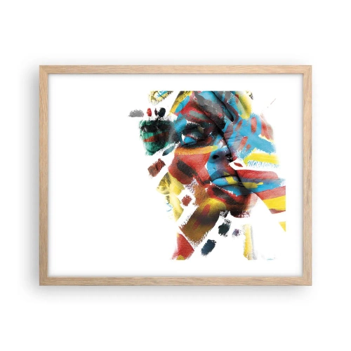 Poster in einem Rahmen aus heller Eiche - Eine bunte Persönlichkeit - 50x40 cm