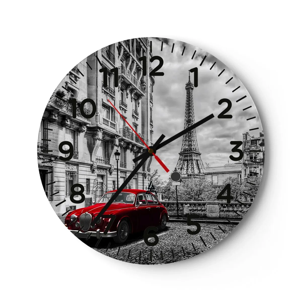 Wanduhr - Glasuhr - Raubtier in der Stadt - 40x40 cm