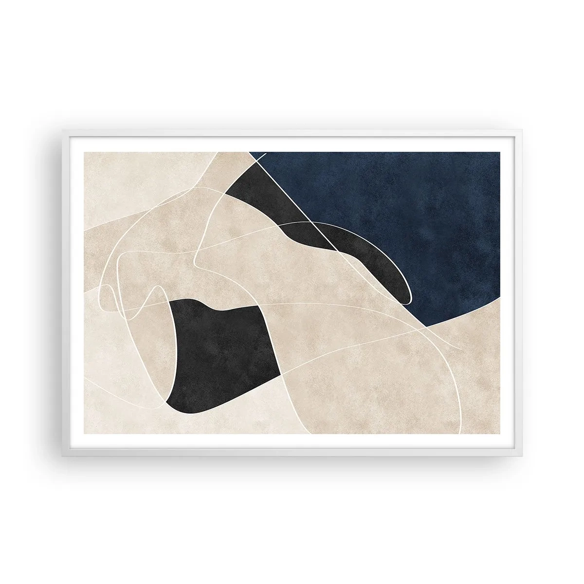 Poster in einem weißen Rahmen - Abstrakte Komposition – Farbkontrast - 100x70 cm