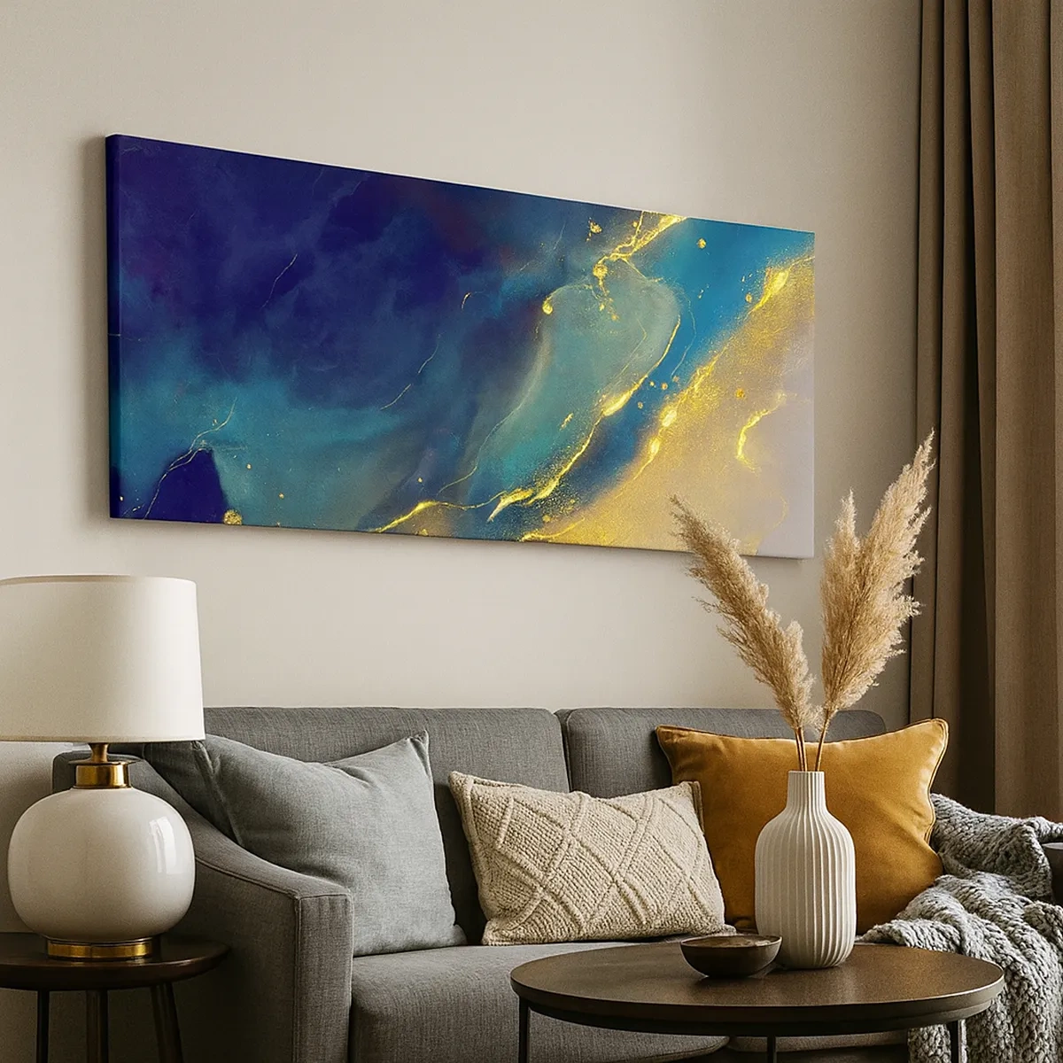 Bild auf Leinwand - Leinwandbild - Der goldene Teich - 30x30 cm