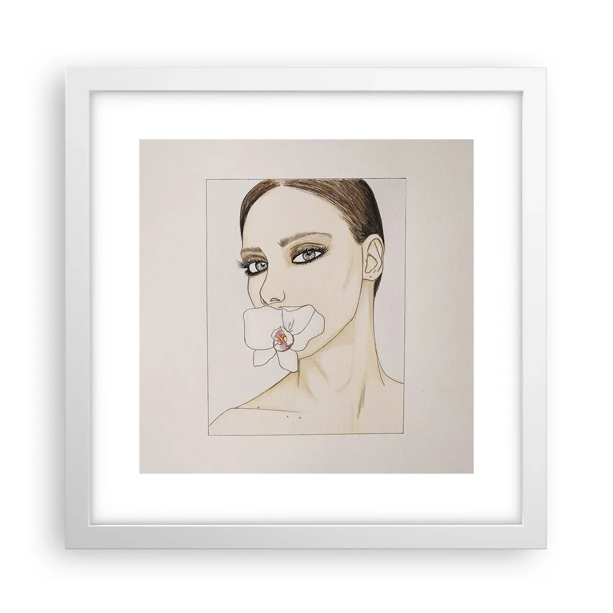 Poster in einem weißen Rahmen - Ein Symbol für Eleganz und Schönheit - 30x30 cm