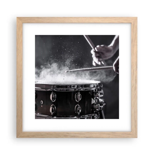 Poster in einem Rahmen aus heller Eiche - Der Puls der Musik - 30x30 cm