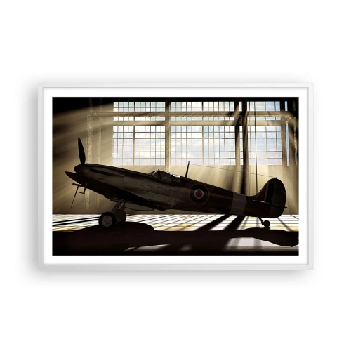 Poster in einem weißen Rahmen - Die Ruhe eines Kriegers - 91x61 cm