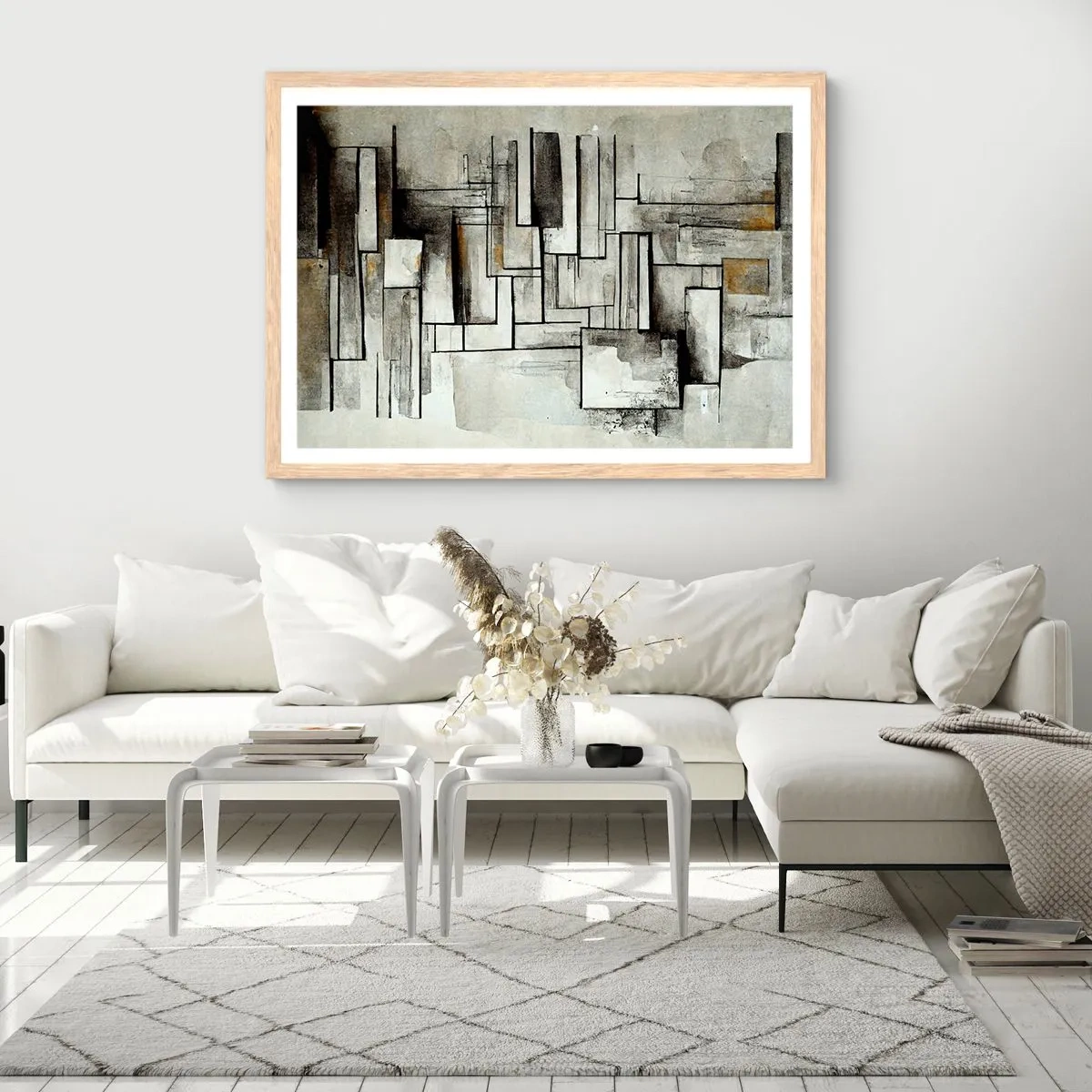 Poster in einem Rahmen aus heller Eiche - Kraft der Einfachheit - 40x30 cm