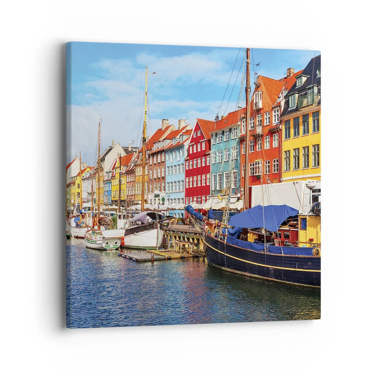 Bild auf Leinwand - Leinwandbild - Fröhlicher Kai - 40x40 cm