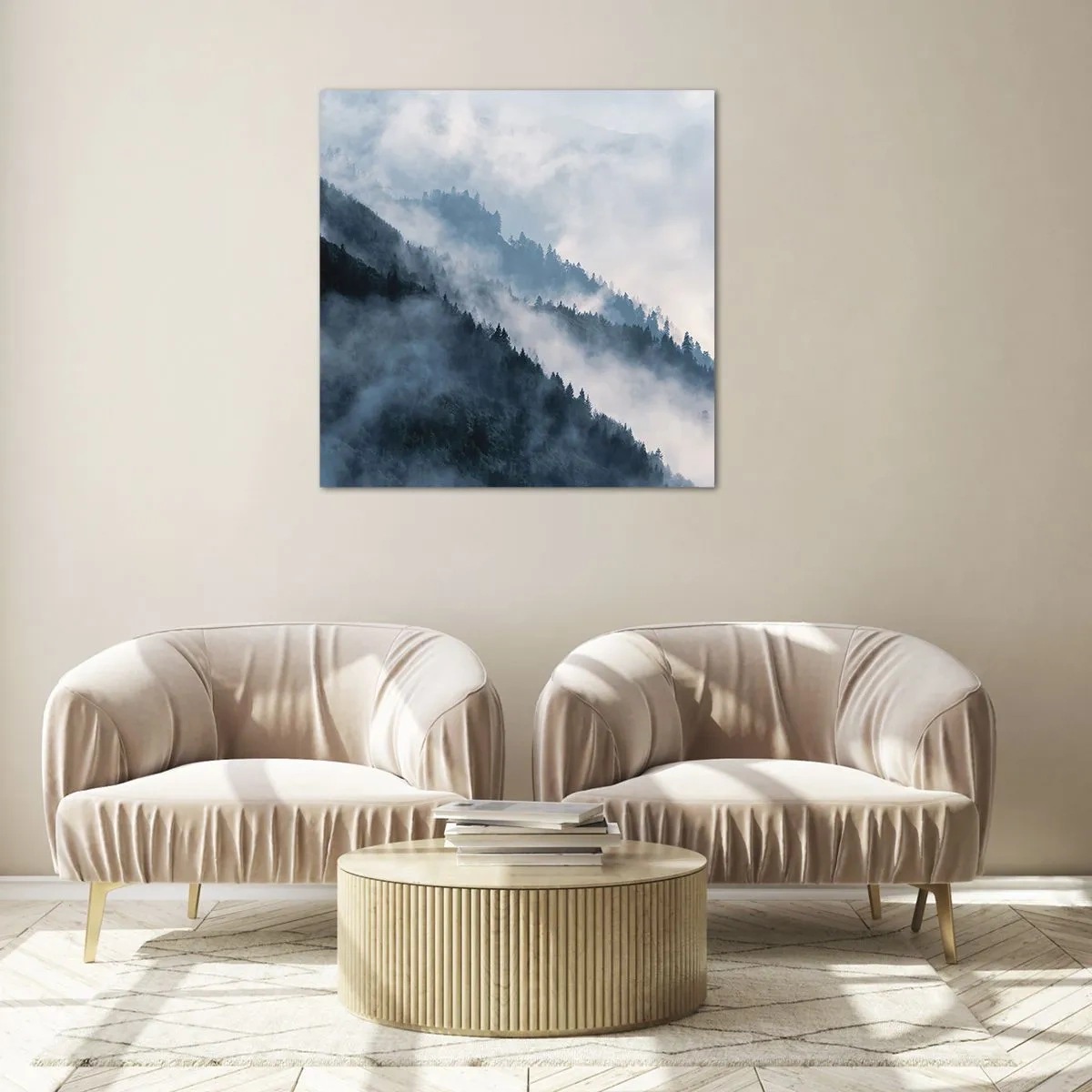 Glasbild - Bild auf glas - Mystik der Berge - 70x70 cm