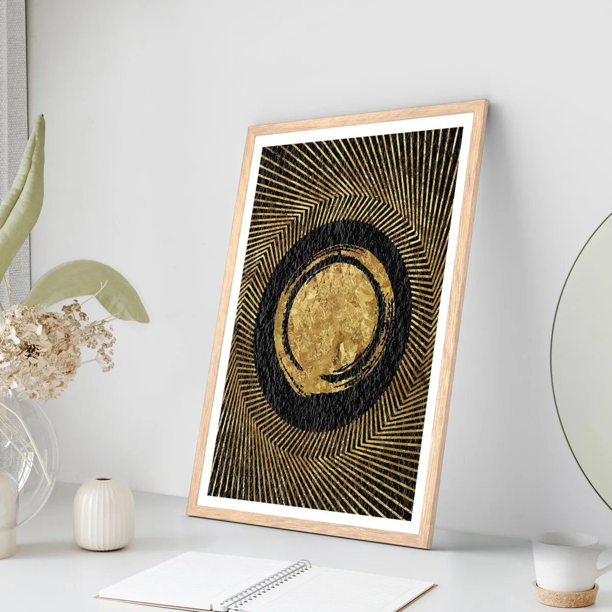 Poster in einem Rahmen aus heller Eiche - Glamour-Komposition - 30x40 cm