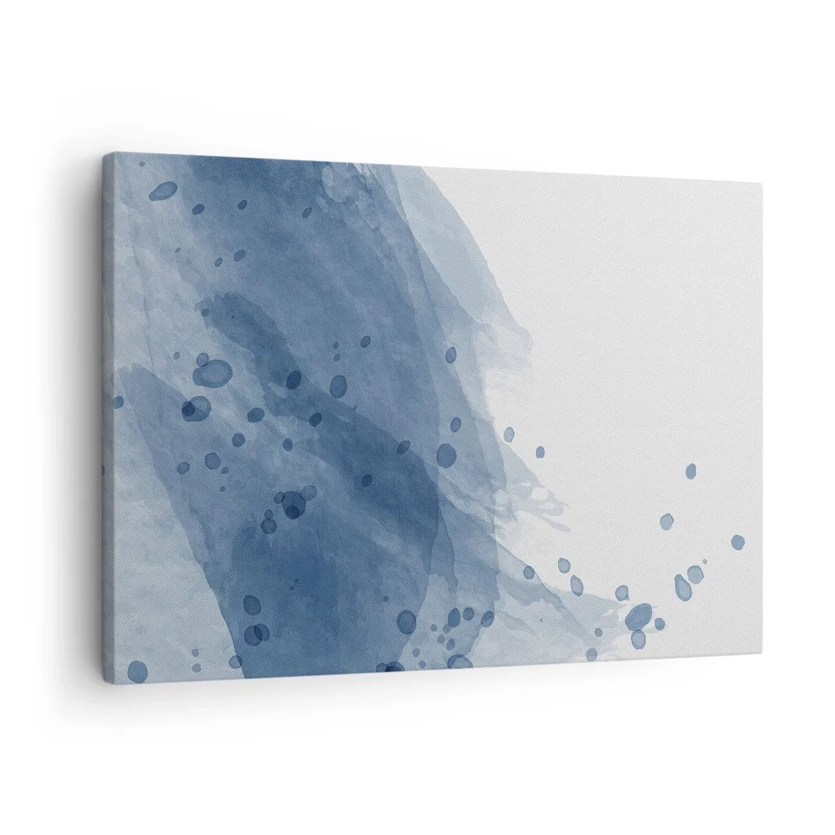 Bild auf Leinwand - Leinwandbild - Abstrakte Flecken und Streifen in Blautönen - 70x50cm - Blauer Tüll - Moderne Wanddekoration für Wohnzimmer und Schlafzimmer ARTTOR