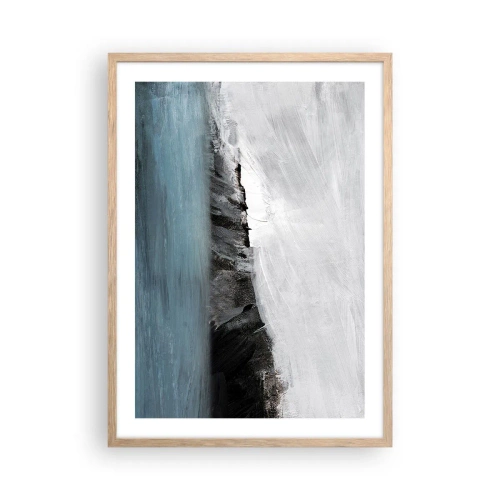 Poster in einem Rahmen aus heller Eiche - Wasser – Erde: Kampf der Naturelemente - 50x70 cm