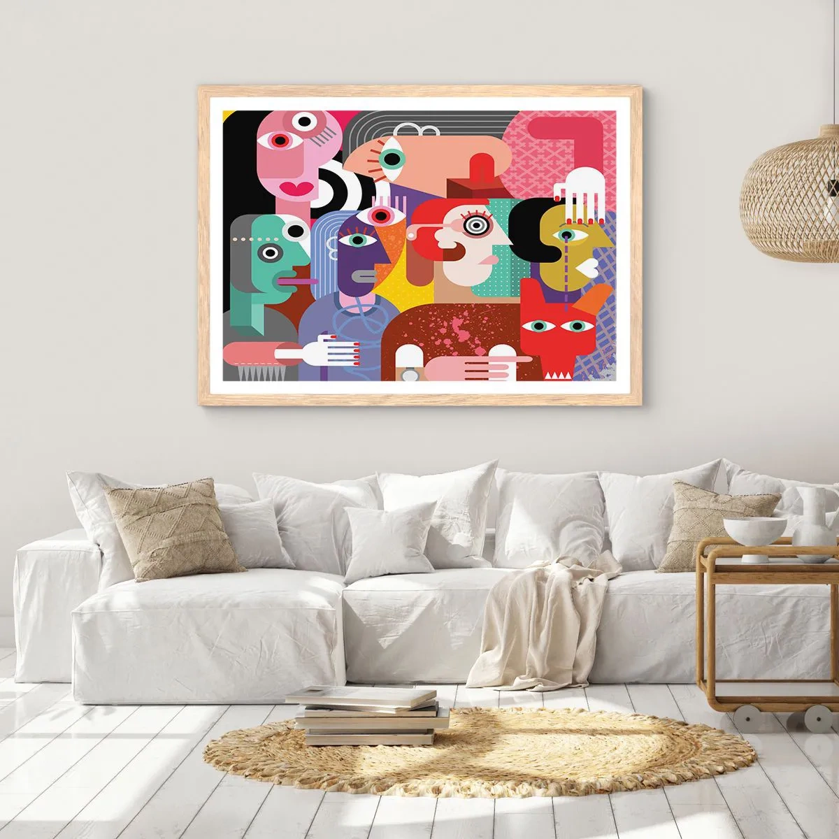 Poster in einem Rahmen aus heller Eiche - Wir sind von Herrn Picasso - 100x70 cm