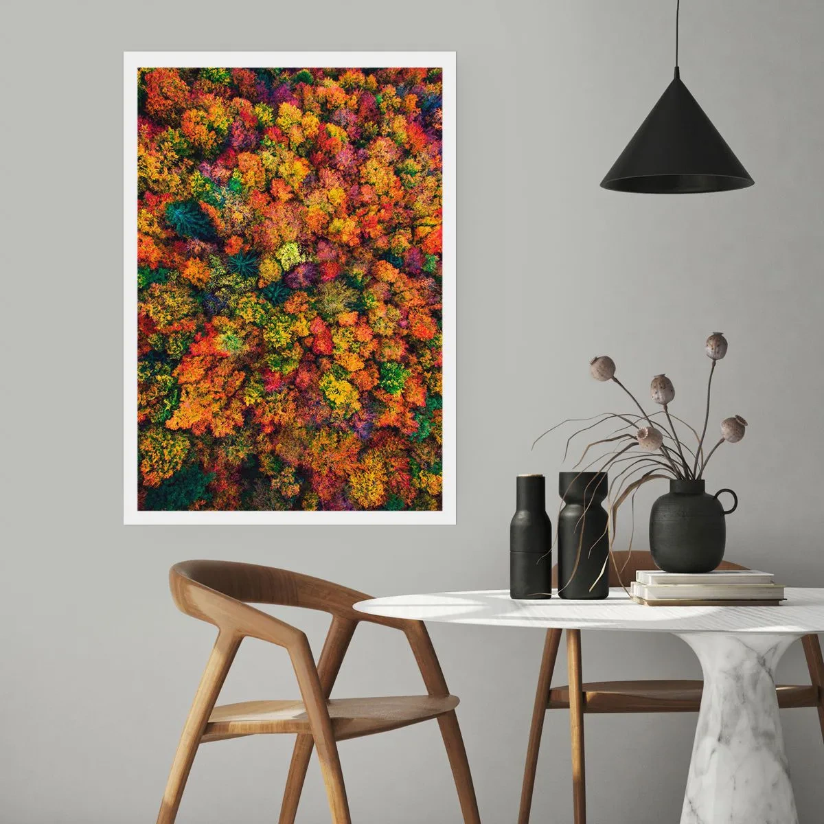 Poster - Blumenstrauß aus Herbstbäumen - 70x100 cm