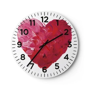 Wanduhr - Glasuhr - Alles was du brauchst ist Liebe - 30x30 cm