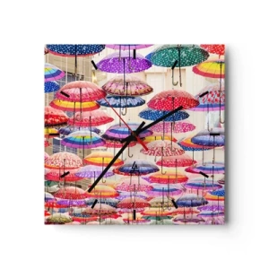 Wanduhr - Glasuhr - Stadtwiese - 40x40 cm