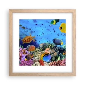 Poster in einem Rahmen aus heller Eiche - Und was wissen wir über das Leben ... - 30x30 cm