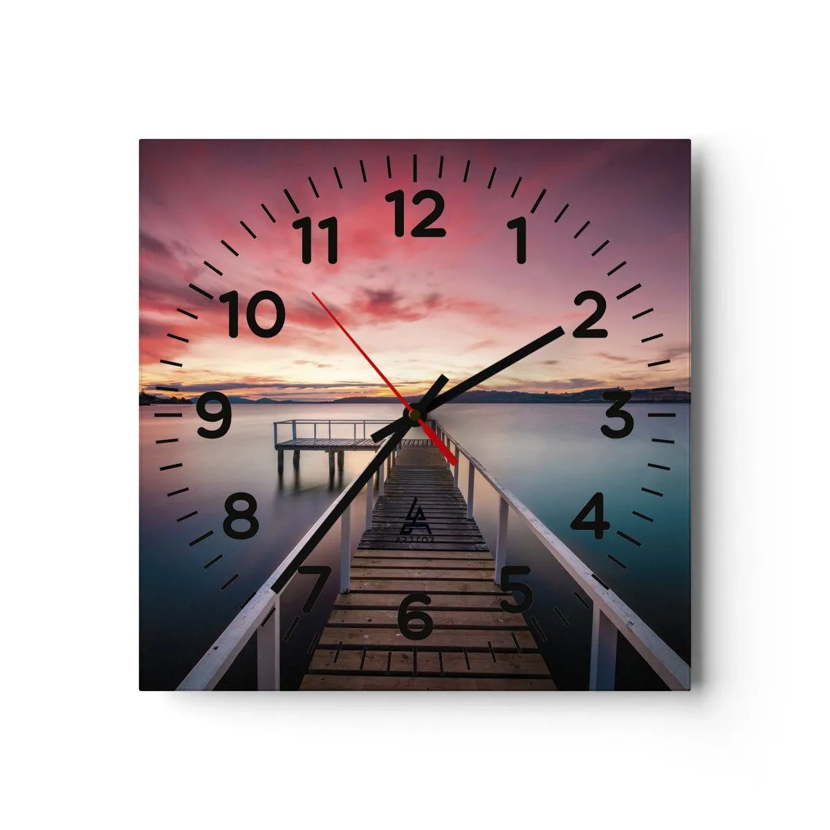 Wanduhr - Glasuhr - Die sanfte Flamme des Abends - 40x40 cm