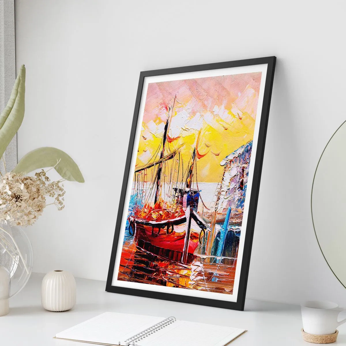 Poster in einem schwarzem Rahmen - Glückliche Rückkehr - 70x100 cm
