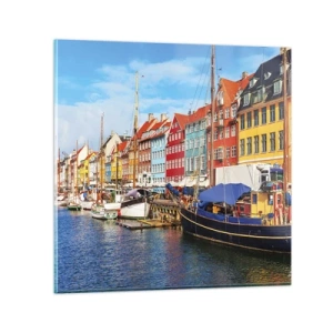 Glasbild - Bild auf glas - Fröhlicher Kai - 60x60 cm