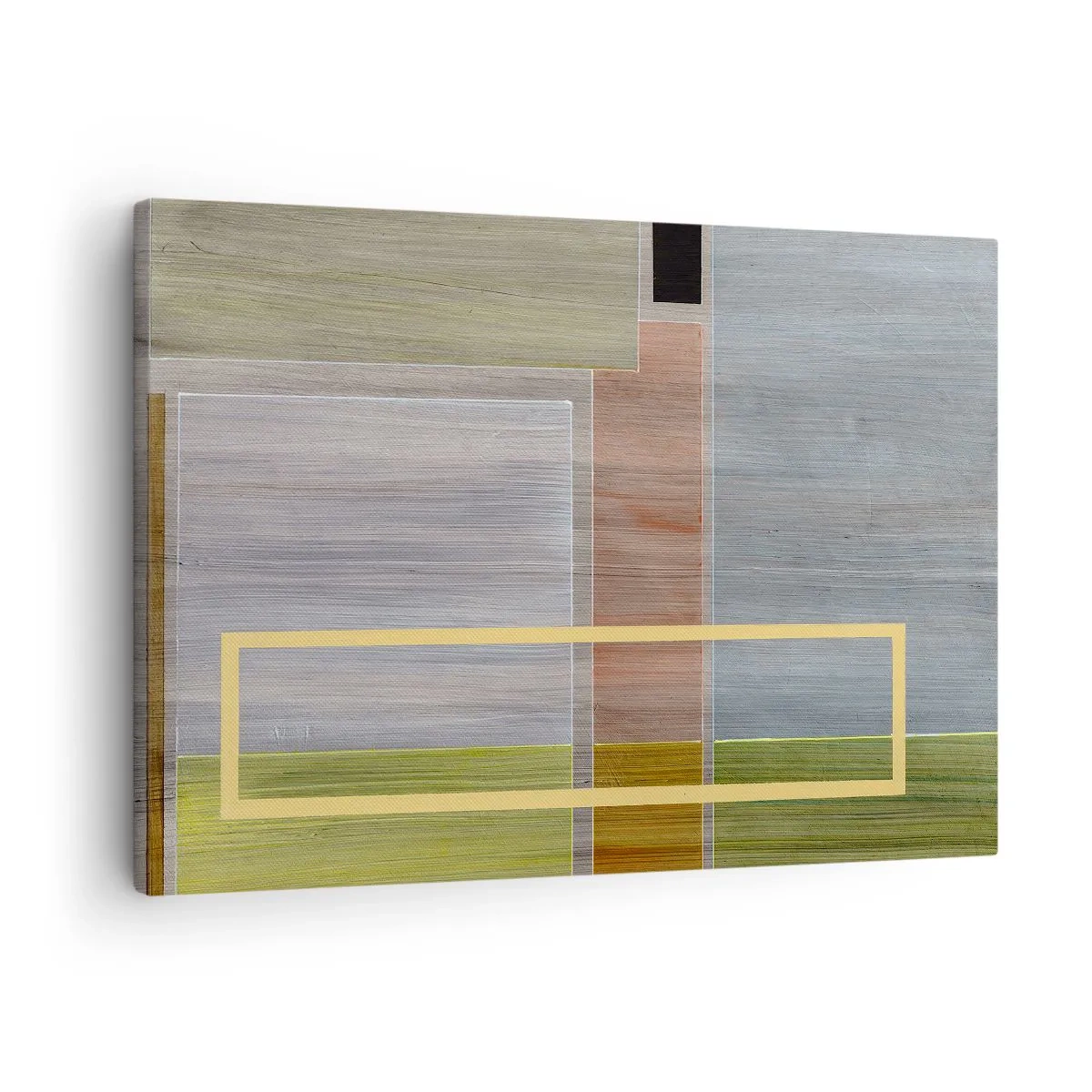 Bild auf Leinwand - Leinwandbild - Geometrische Komposition in Pastellfarben mit Rechtecken - 70x50cm - Einfach und ruhig - Moderne Wanddekoration für Wohnzimmer und Schlafzimmer ARTTOR