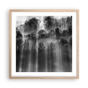 Poster in einem Rahmen aus heller Eiche - In Lichtstrahlen - 50x50 cm